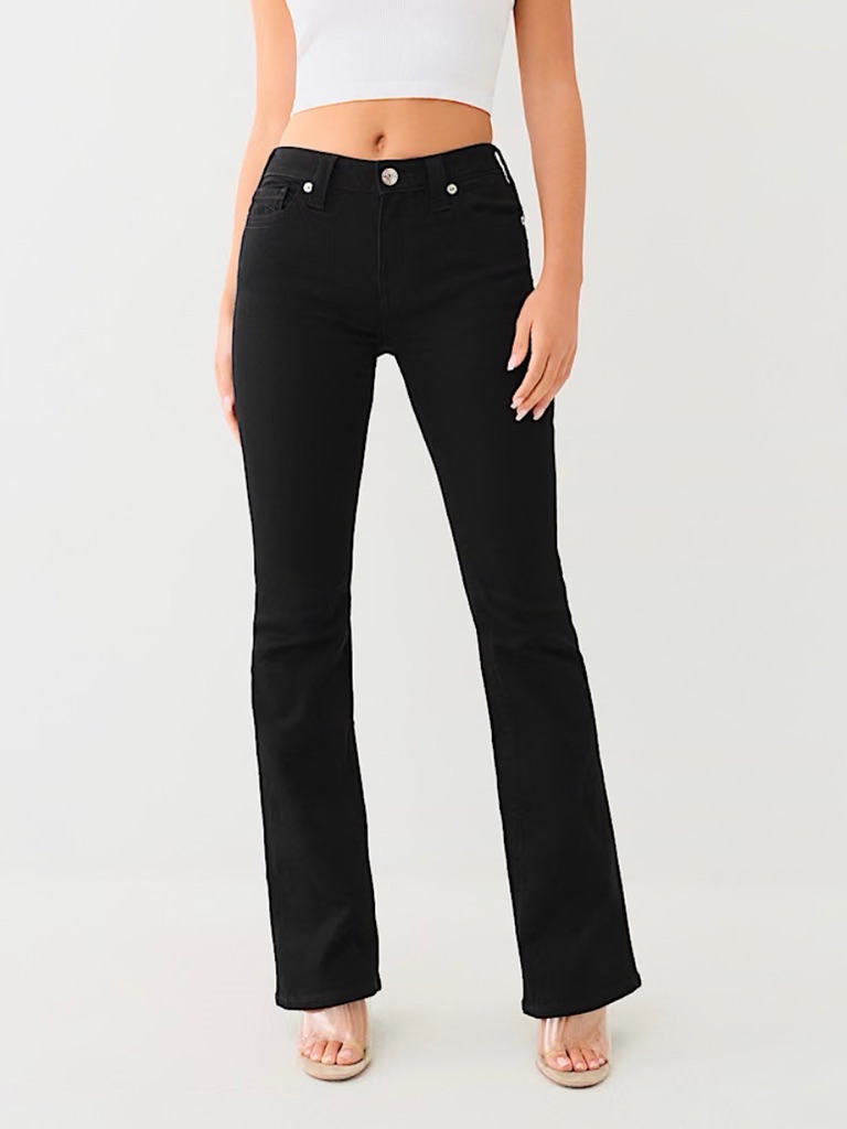 True Religion Becca Mid Rise Bootcut Jeans Black (Body Rinse) Size 28